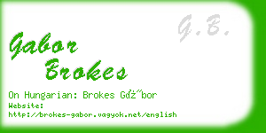gabor brokes business card